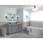 55 in. Double Vanity in Gray Ash Finish with Gray Granite Top and Rectangle Sink, Plantation Collection