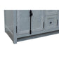 55 in. Double Vanity in Gray Ash Finish with Gray Granite Top and Rectangle Sink, Plantation Collection