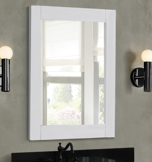 24 in. Wood Frame Mirror in Glacier Ash Finish