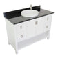 49 in. Single Vanity in White Finish with Black Galaxy Top and Round Sink, Monterey Collection