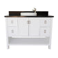 49 in. Single Vanity in White Finish with Black Galaxy Top and Round Sink, Monterey Collection