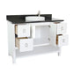 49 in. Single Vanity in White Finish with Black Galaxy Top and Round Sink, Monterey Collection