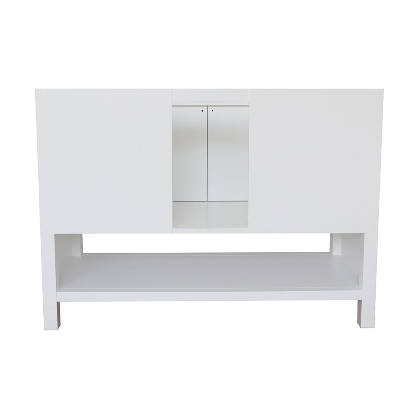 49 in. Single Vanity in White Finish with Black Galaxy Top and Round Sink, Monterey Collection