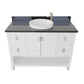 49 in. Single Vanity in White Finish with Black Galaxy Top and Round Sink, Monterey Collection