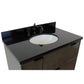 37 in. Single Vanity in Linen Gray Finish with Black Galaxy Top and Oval Sink, Paris Collection