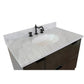 37 in. Single Vanity in Linen Gray Finish with White Carrara Top and Oval Sink, Paris Collection