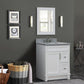 31 in. Single Sink Vanity in White Finish with Gray Granite with Rectangle Sink