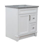 31 in. Single Sink Vanity in White Finish with Gray Granite with Rectangle Sink