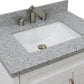 31 in. Single Sink Vanity in White Finish with Gray Granite with Rectangle Sink