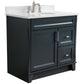 37 in. Single Vanity in Dark Gray Finish with White Quartz and Oval Sink- Left Door/Center Sink