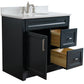 37 in. Single Vanity in Dark Gray Finish with White Quartz and Oval Sink- Left Door/Center Sink