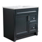 37 in. Single Vanity in Dark Gray Finish with White Quartz and Rectangle Sink- Left Door/Center Sink