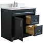 37 in. Single Vanity in Dark Gray Finish with White Quartz and Rectangle Sink- Left Door/Center Sink