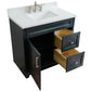 37 in. Single Vanity in Dark Gray Finish with White Quartz and Rectangle Sink- Left Door/Center Sink