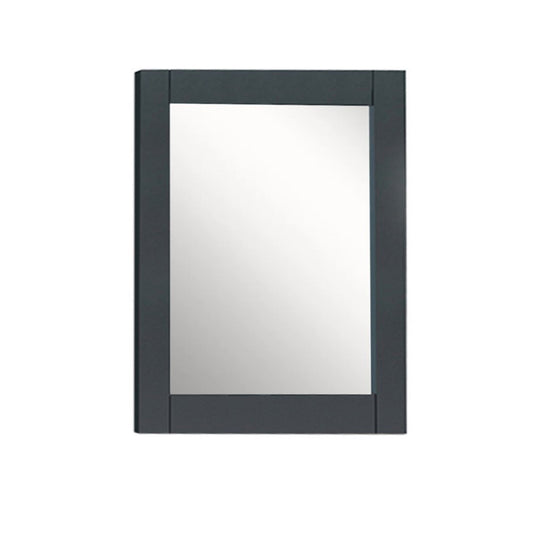 28 in. Wood Frame Mirror in Dark Gray
