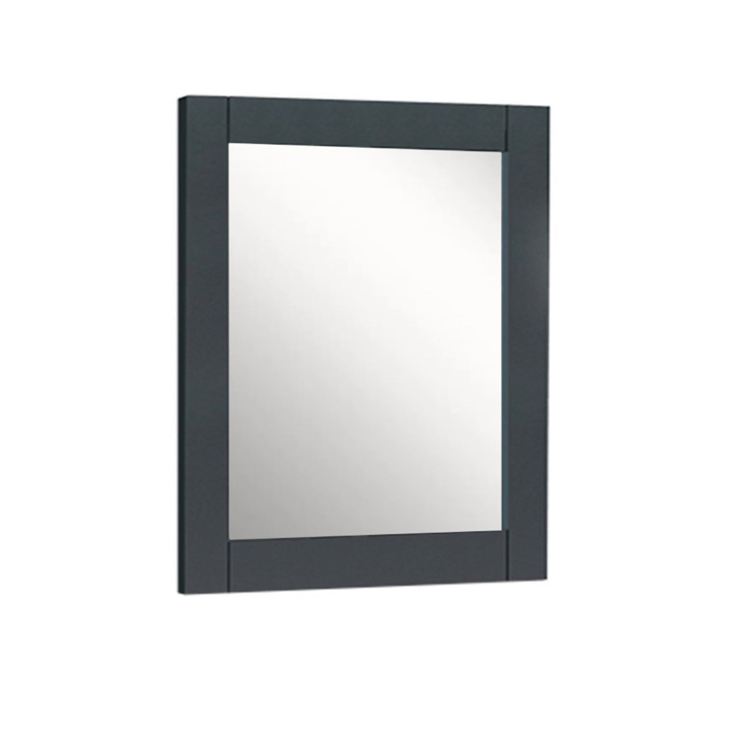 24 in. Wood Frame Mirror in Dark Gray Finish