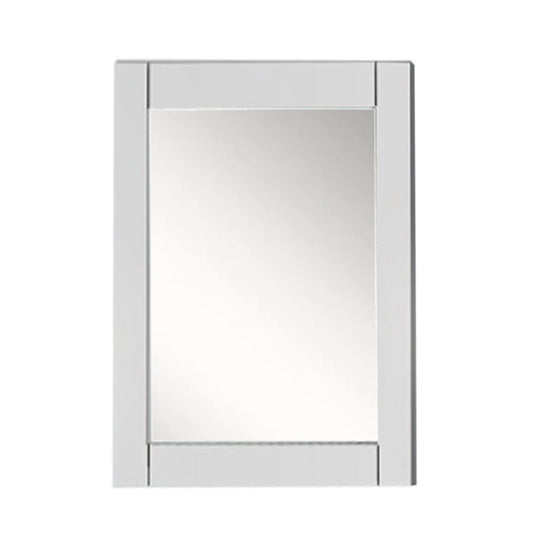 28 in. Wood Frame Mirror in White