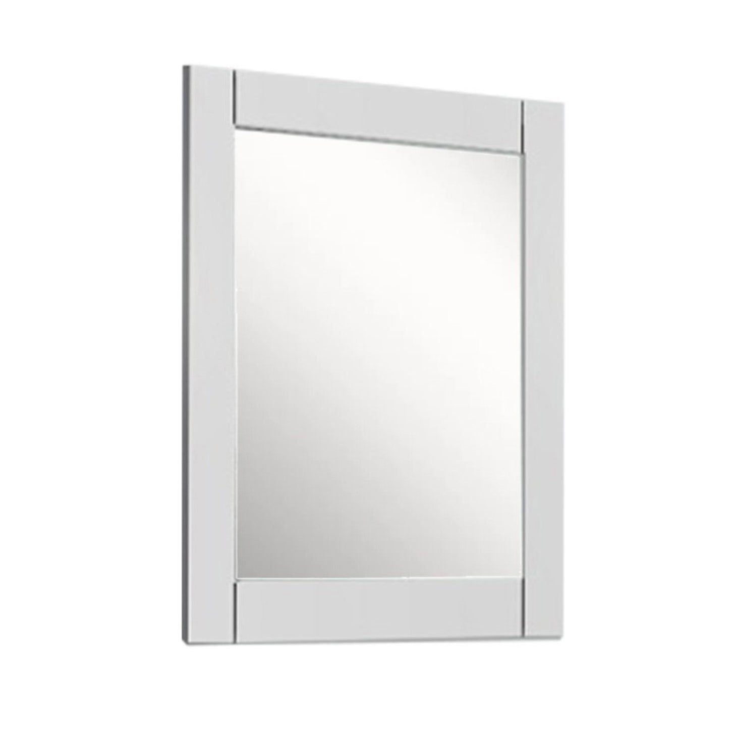 24 in. Wood Frame Mirror in White Finish