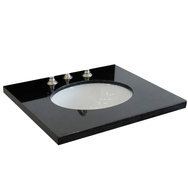 25 in. Black Galaxy Granite Top with Oval Sink