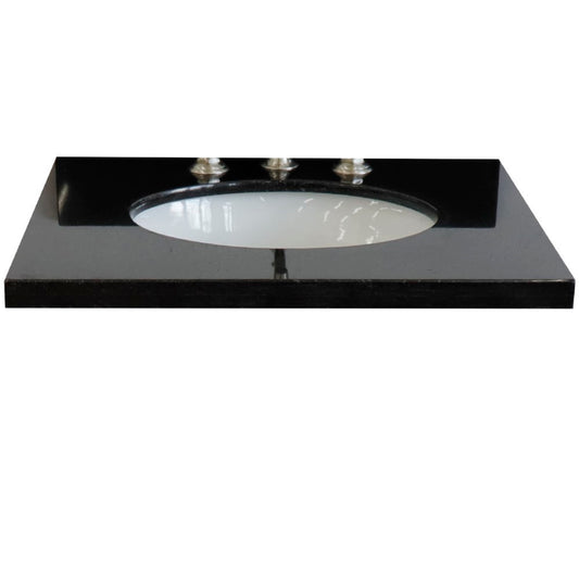 25 in. Black Galaxy Granite Top with Oval Sink