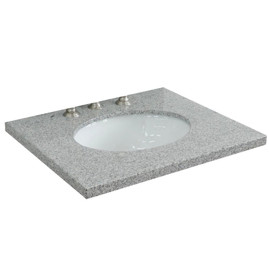 37 in. Gray Granite Top with Oval Sink