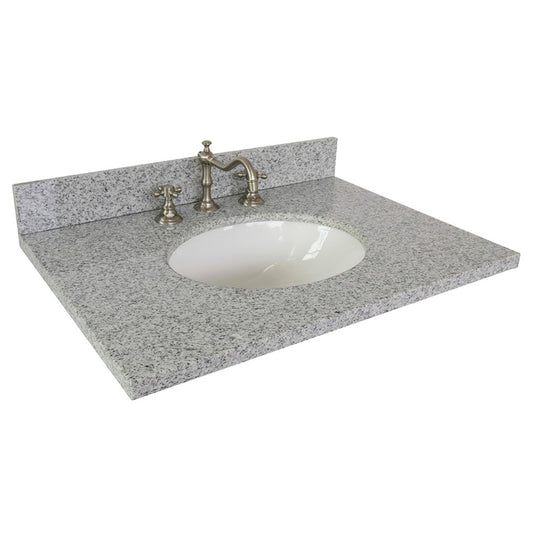 31 in. Gray Granite Top with Oval Sink