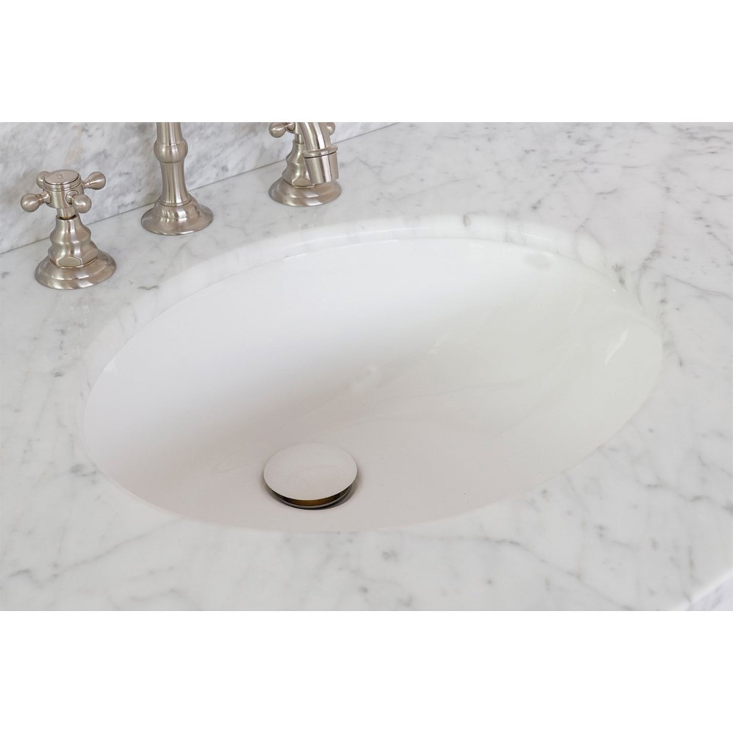 25 in. White Carrara Counter Top and Single Oval Sink