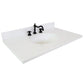 37 in. White Quartz Top with Oval Sink