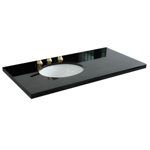 43 in. Black Galaxy Counter Top and Single Oval Left Sink