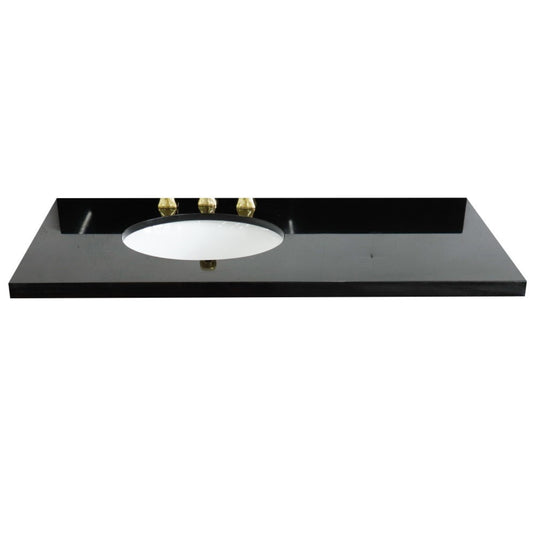 43 in. Black Galaxy Counter Top and Single Oval Left Sink