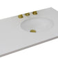 43 in. White Engineered Stone Top and Single Oval Right Sink