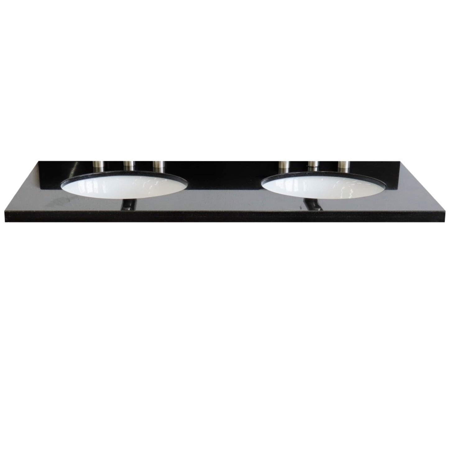 49 in. Black Galaxy Counter Top and Double Oval Sink