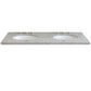 49 in. Gray Granite Counter Top and Double Oval Sink