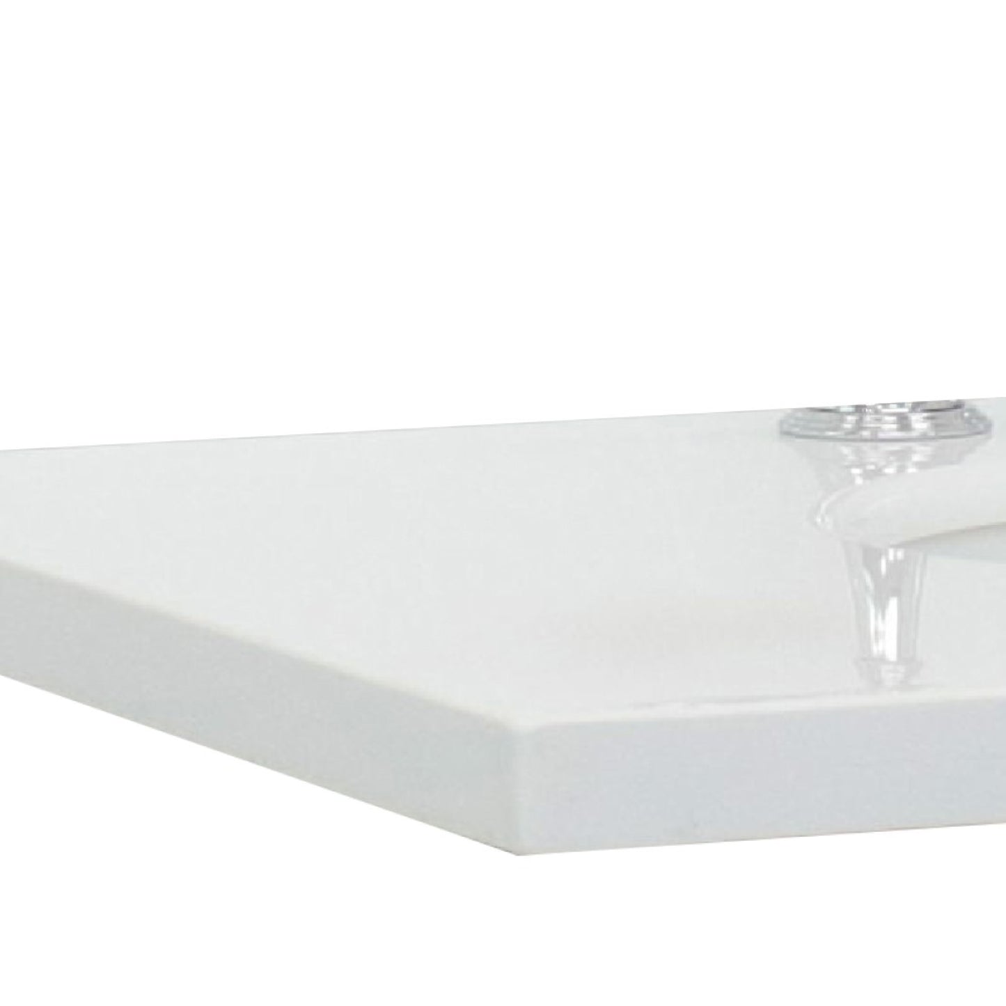 49 in. White Quartz Counter Top and Double Oval Sink