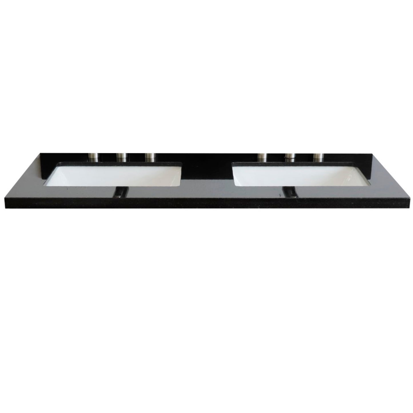 49 in. Black Galaxy Counter Top and Double Rectangle Sink