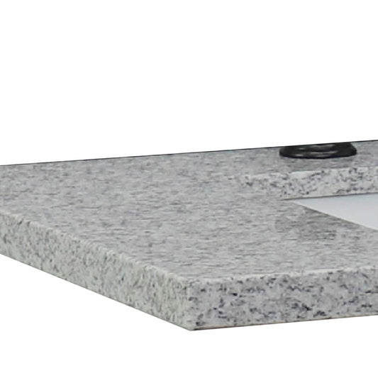 49 in. Gray Granite Counter Top and Double Rectangle Sink