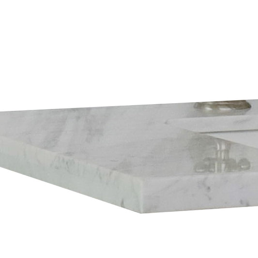 49 in. White Carrara Counter Top and Double Rectangle Sink