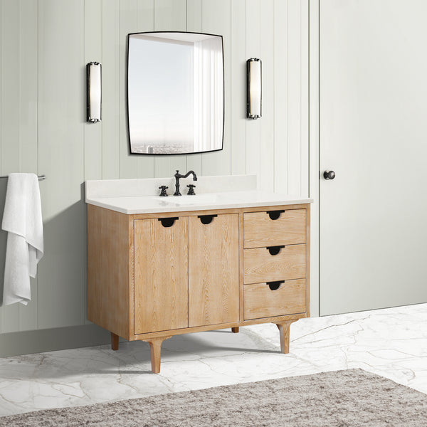 49 in. Single Sink Vanity in Weathered Neutral with Engineered Quartz Top