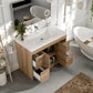 Eviva Lugano 42" Natural Oak Modern Bathroom Vanity w/ White Integrated Top