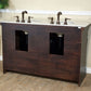 74 in Double Sink Vanity-Dark Mahogany