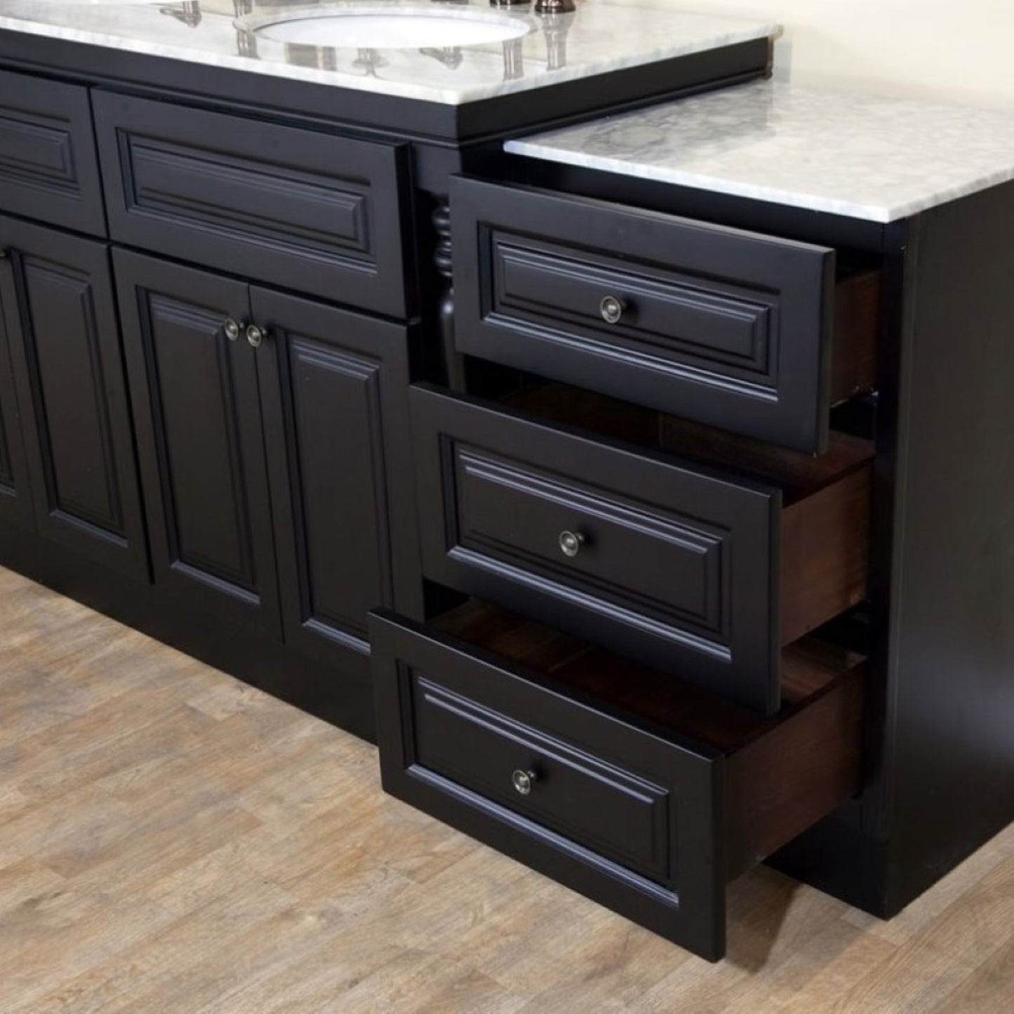 74 in Double Sink Vanity-Dark Mahogany