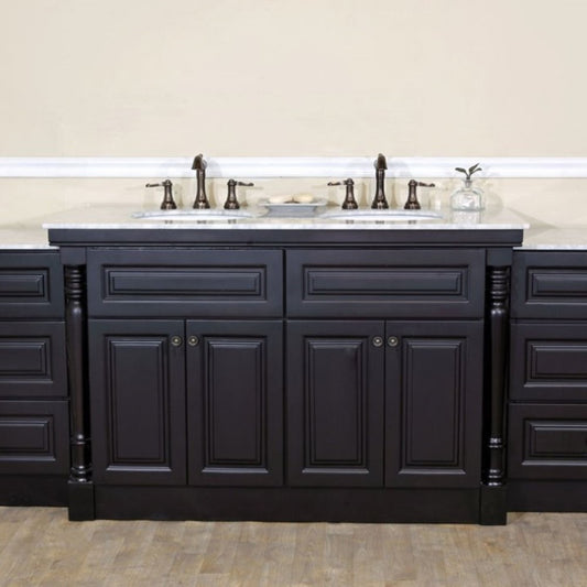 93 in Double Sink Vanity-Dark Mahogany