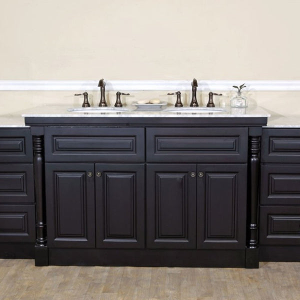 93 in Double Sink Vanity-Dark Mahogany