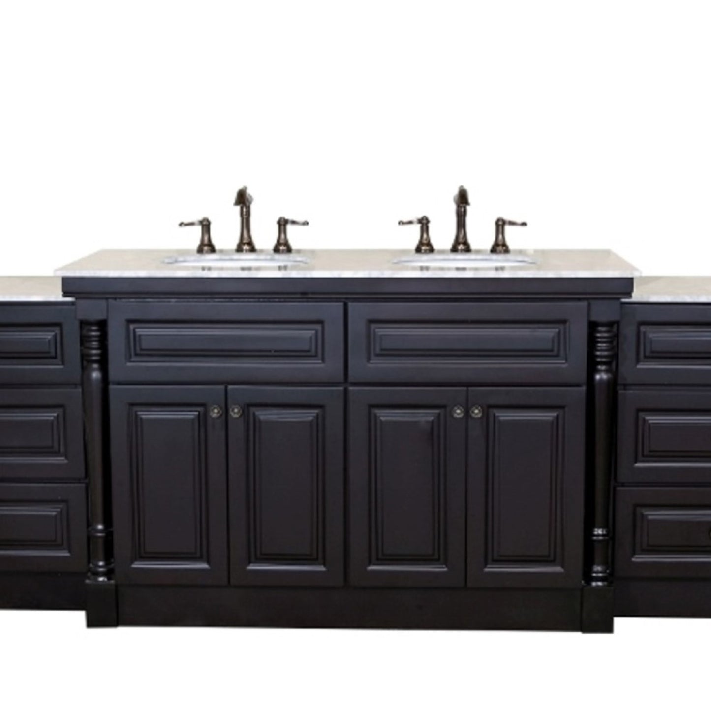 93 in Double Sink Vanity-Dark Mahogany