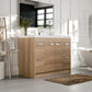 Eviva Lugano 42" Natural Oak Modern Bathroom Vanity w/ White Integrated Top