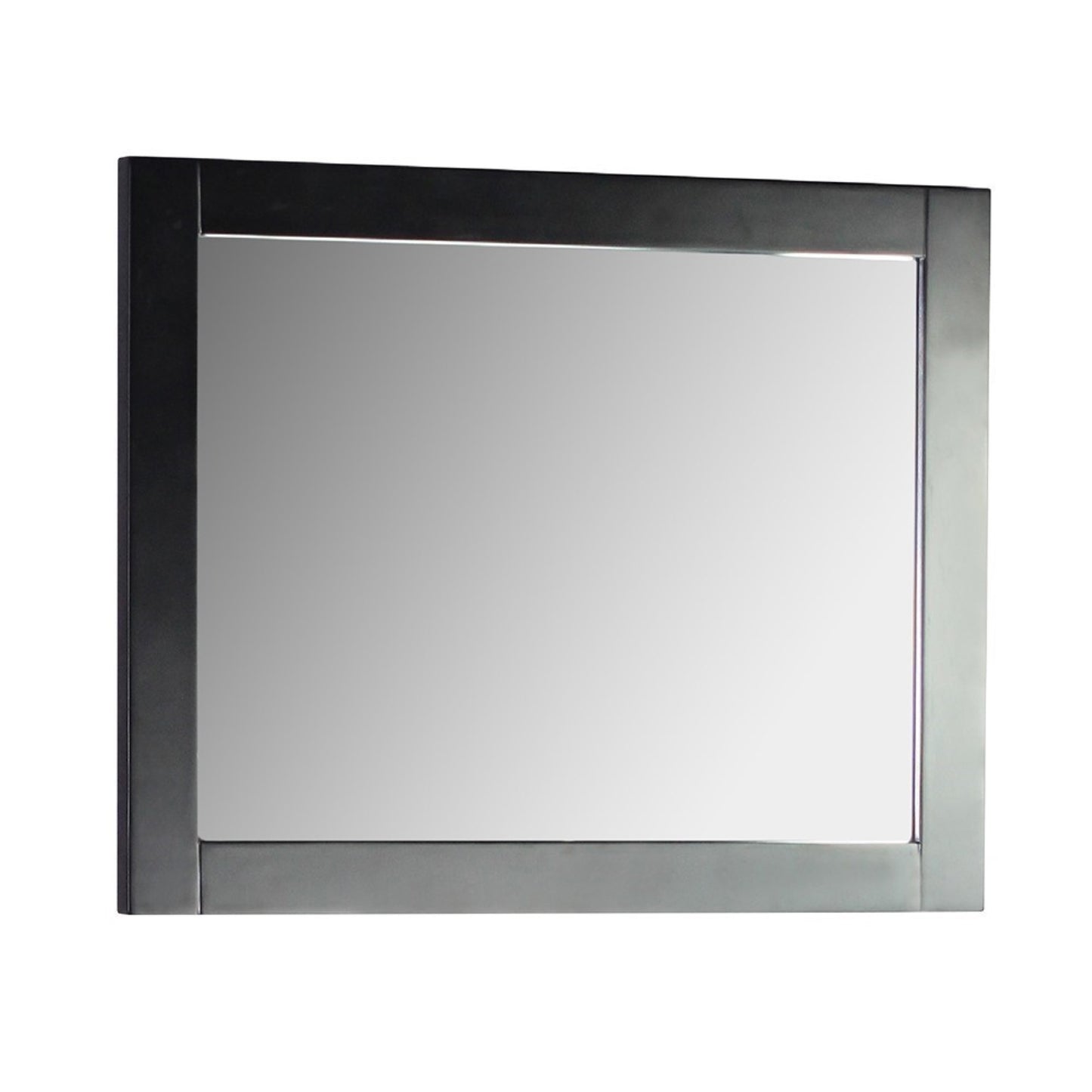 30 in. Rectangle Wood Frame Mirror in Matte Black Finish