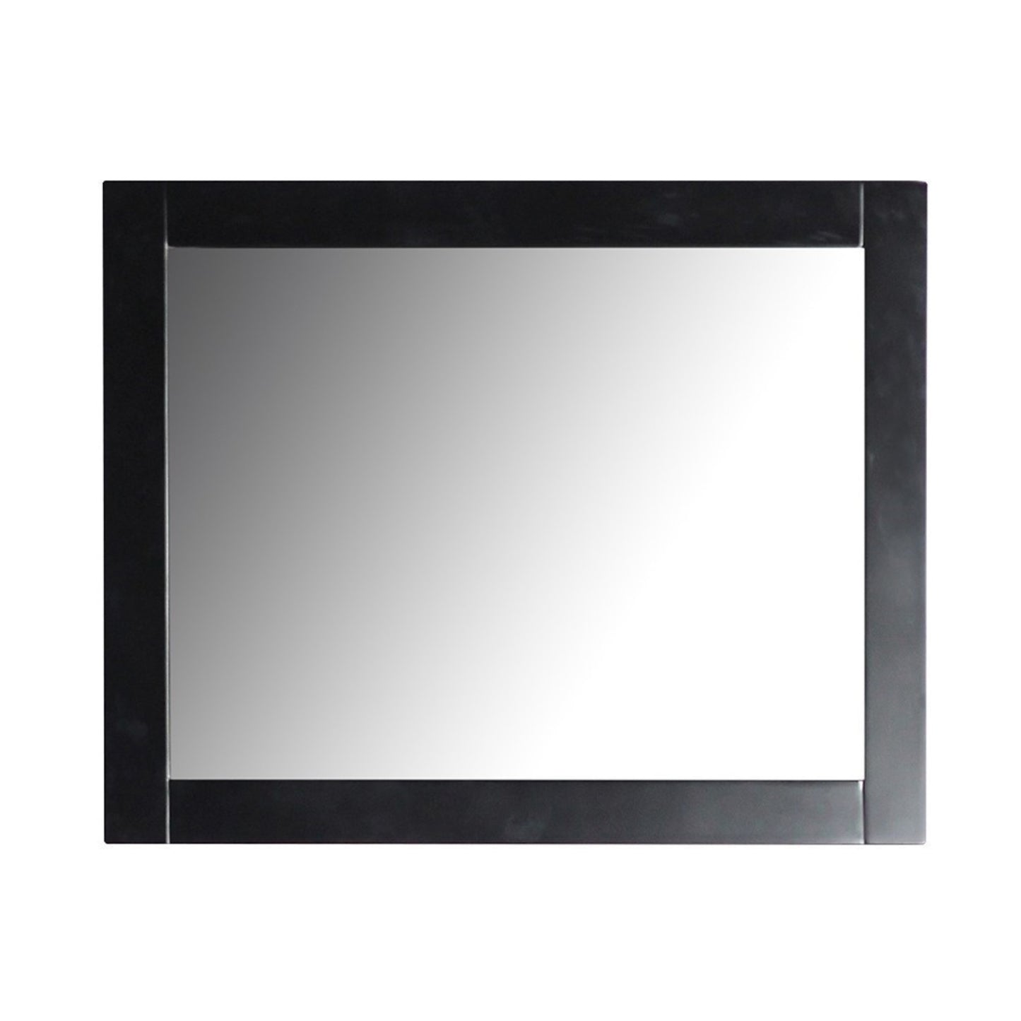 30 in. Rectangle Wood Frame Mirror in Matte Black Finish