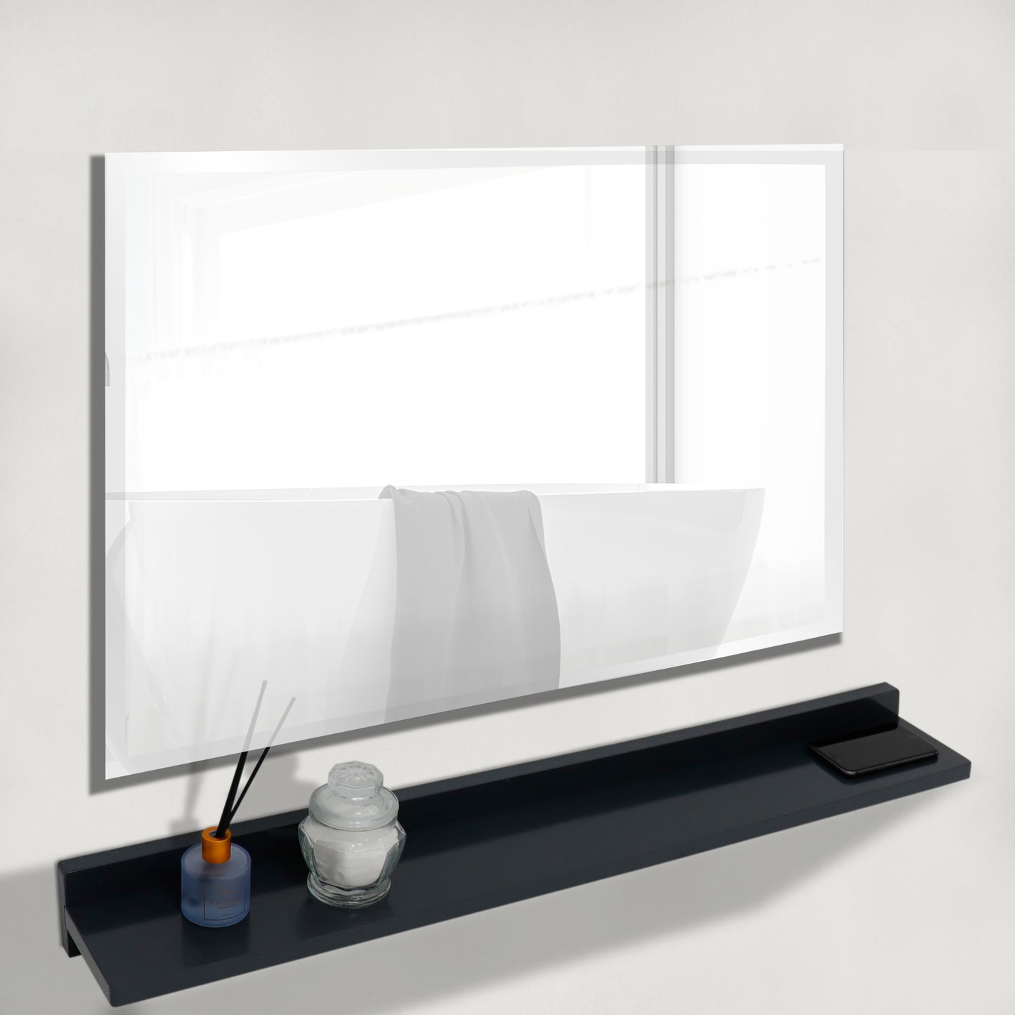 29 in Rectangular Frameless Mirror