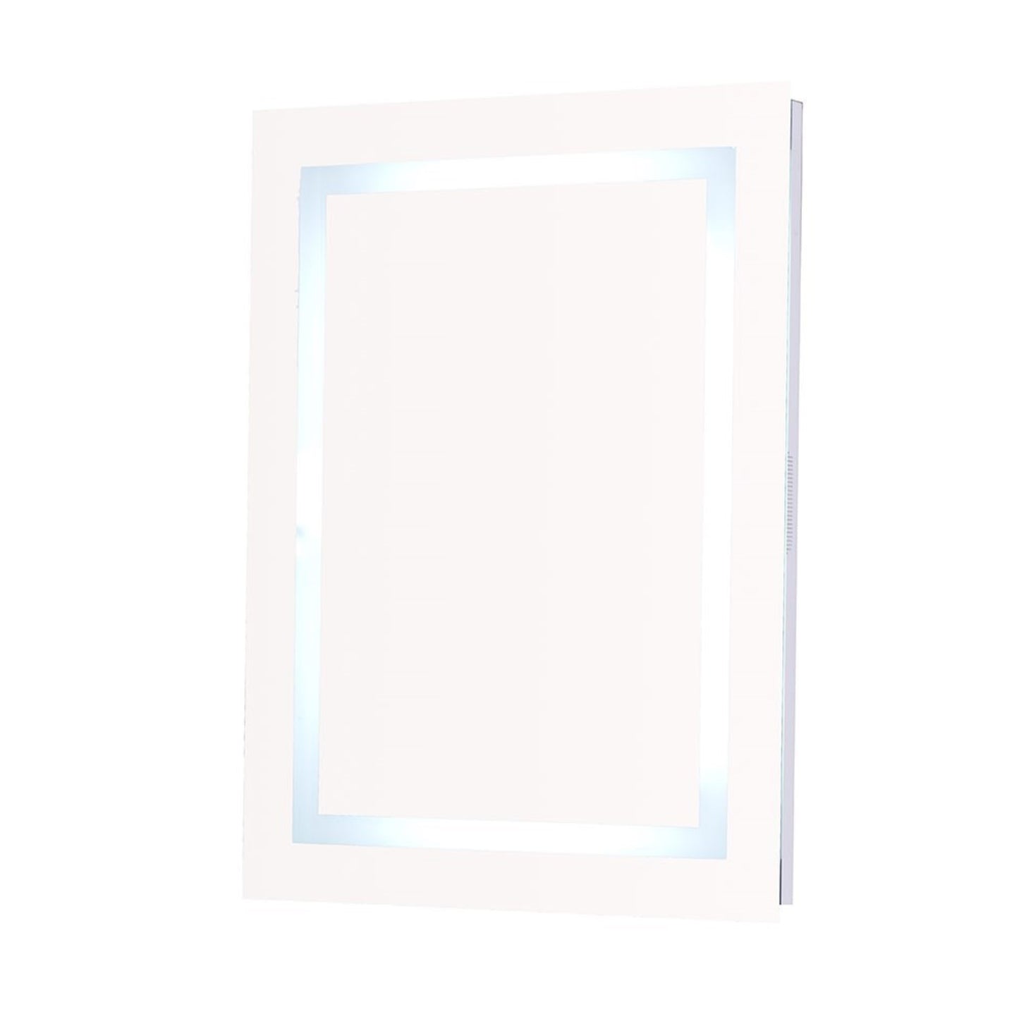 24 in. Rectangular LED Bordered Illuminated Mirror with Bluetooth Speakers with Straight Edges