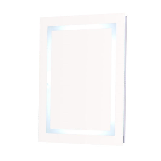 24 in. Rectangular LED Bordered Illuminated Mirror with Bluetooth Speakers with Straight Edges